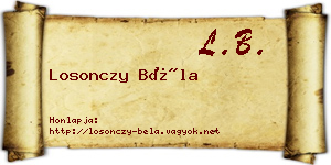 Losonczy Béla névjegykártya